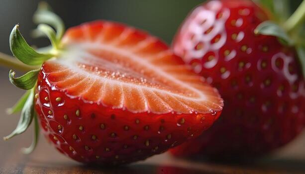 ultra-realistic-4k-freshly-sliced-cross-section-strawberry-free-photo